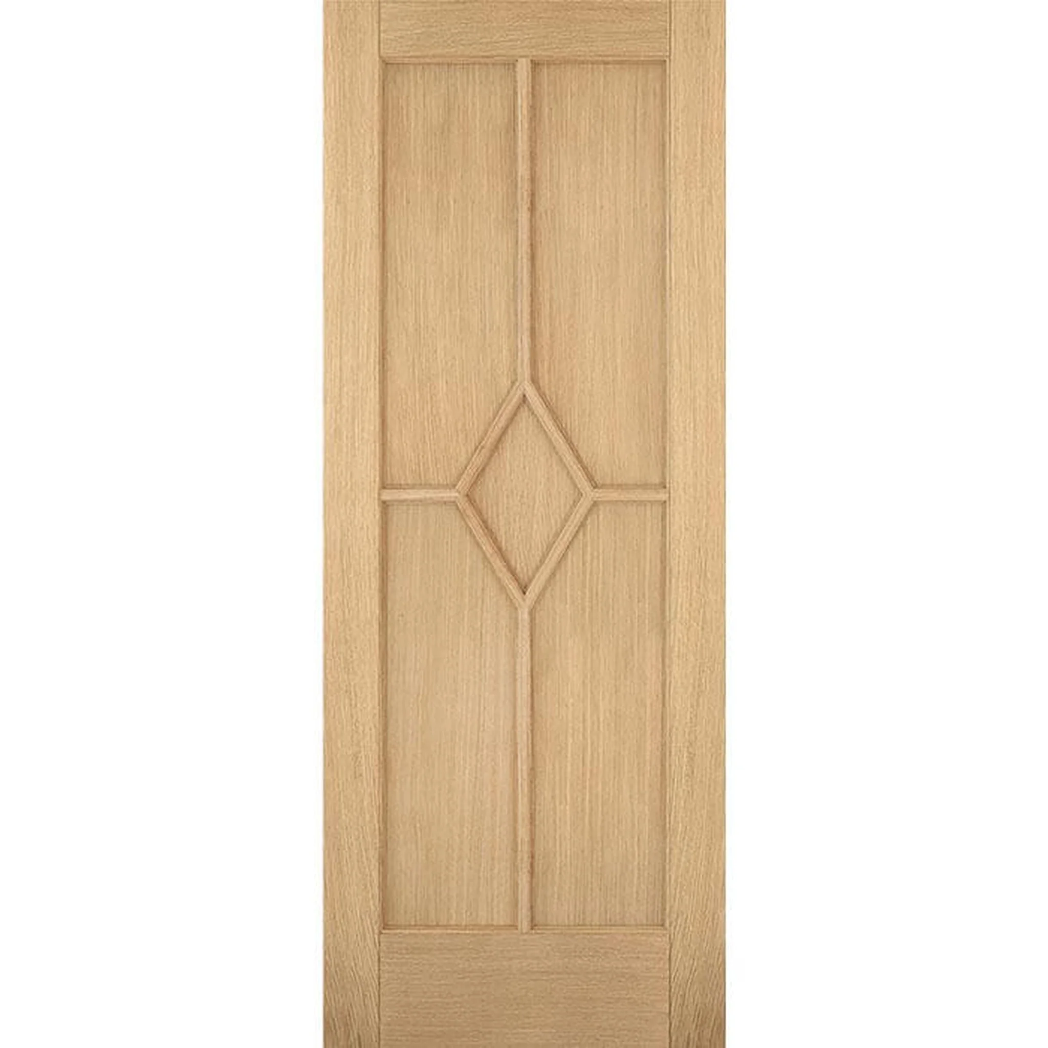 Reims 5 Panel Diamond Prefinished Oak FD30 Fire Door