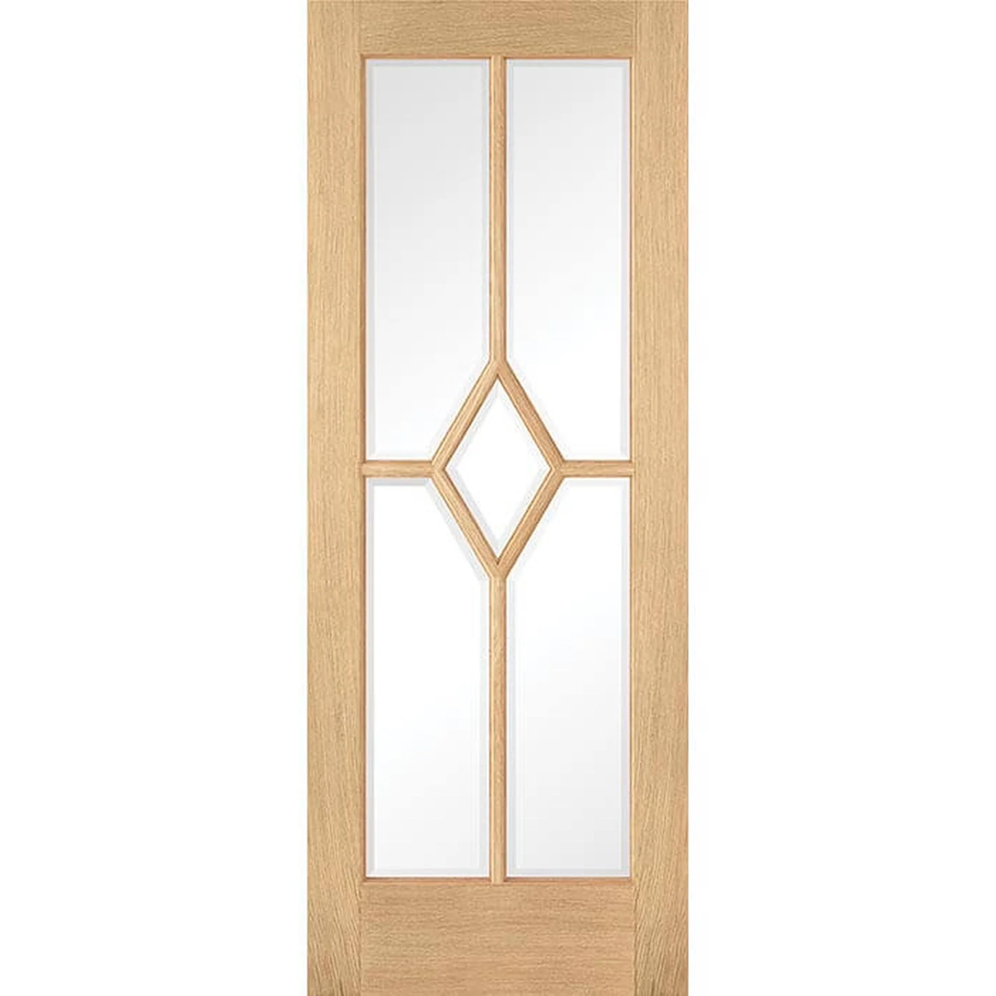 Reims 5 Panel Diamond Prefinished Oak Internal Glazed Door