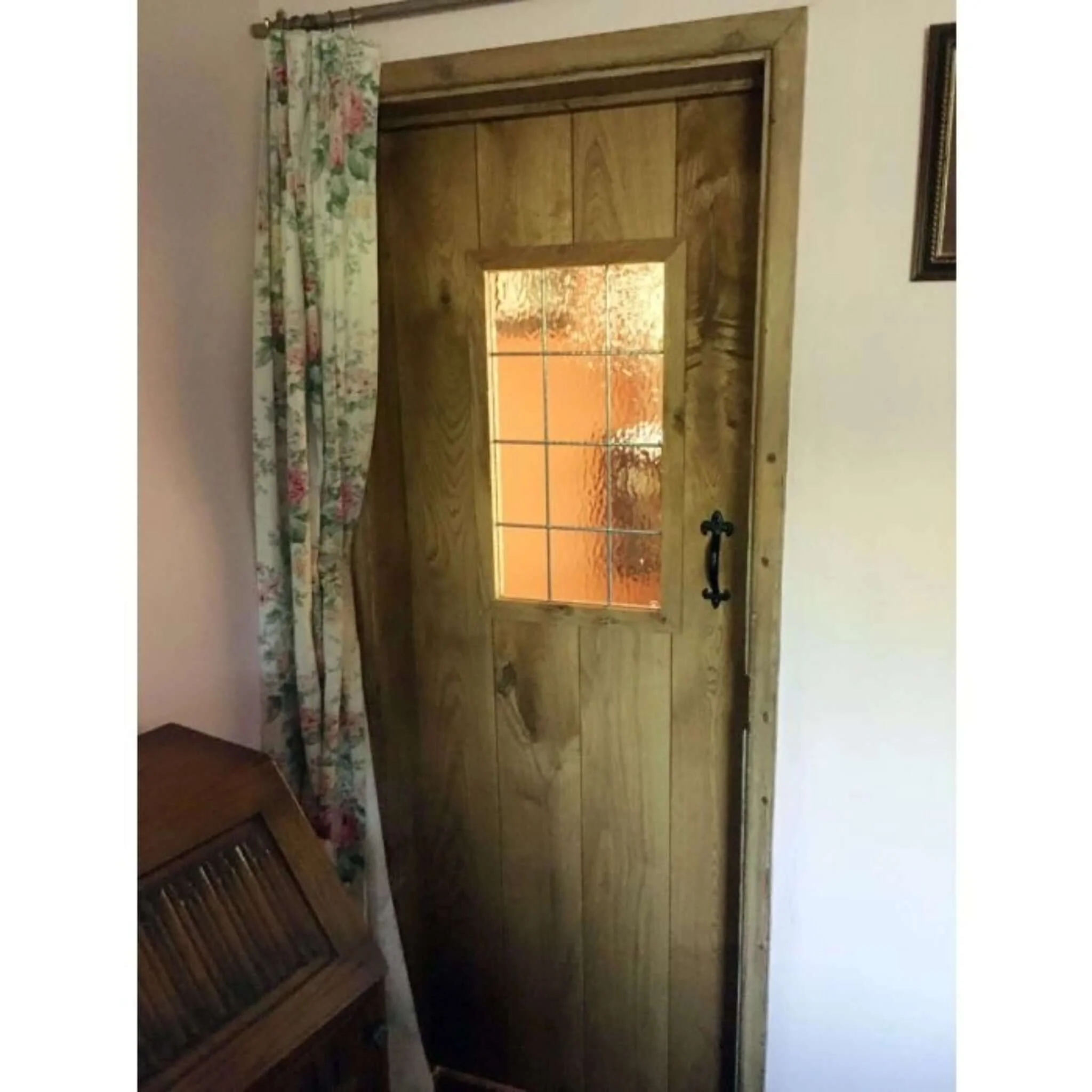 Solid Oak 3 Ledge Glazed Rustic V Groove Cottage Door - Image 4