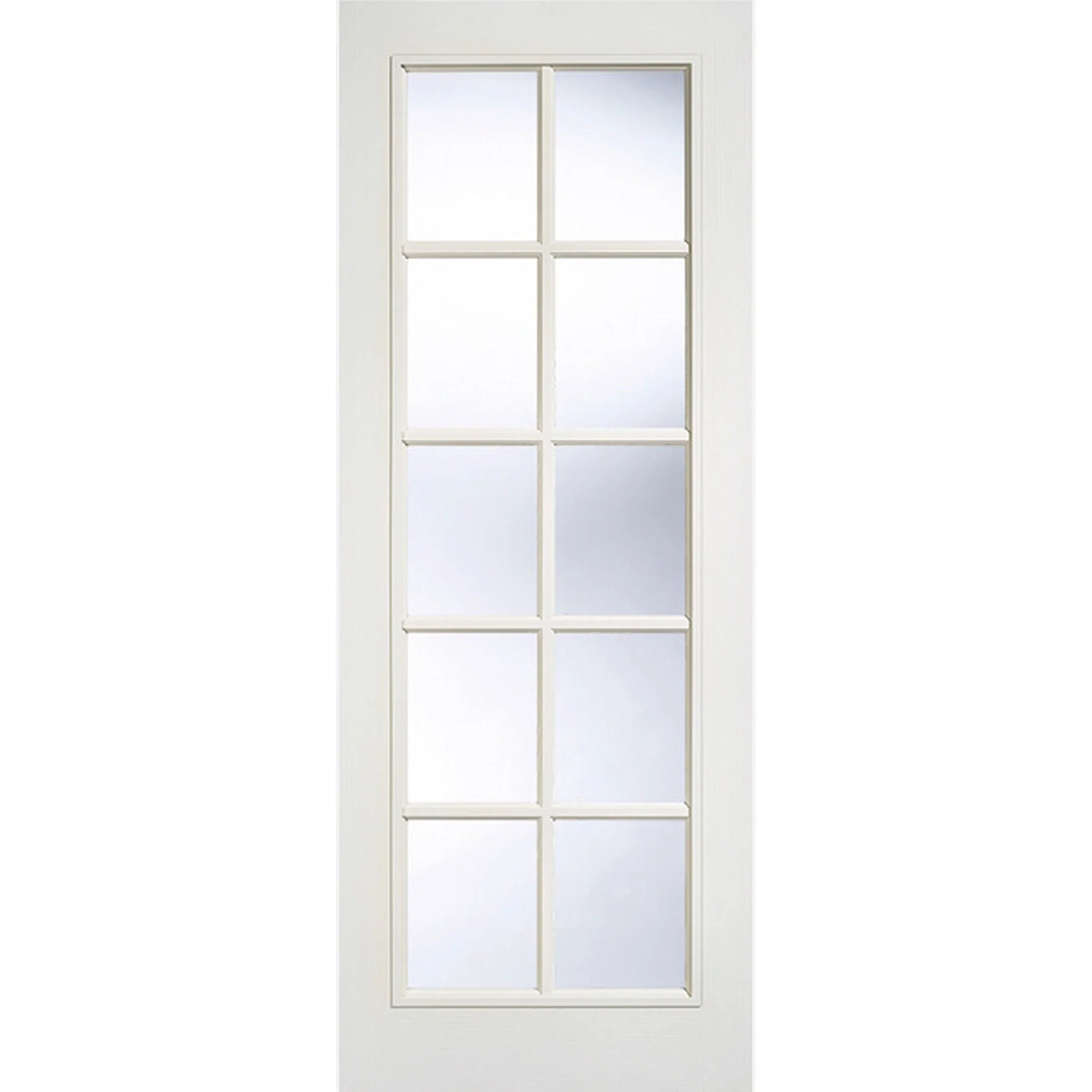 SA Clear Glazed 10L White Moulded Internal Door