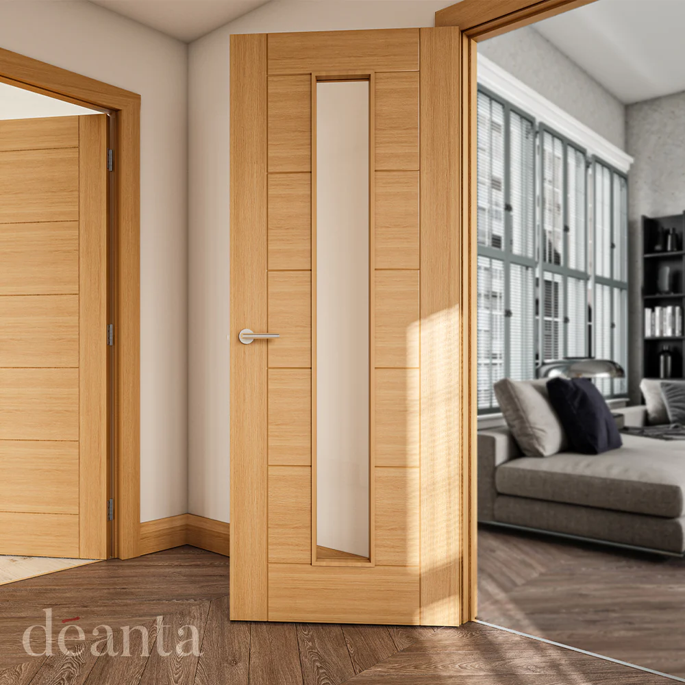Seville Prefinished Glazed Oak Fire Door - Image 3