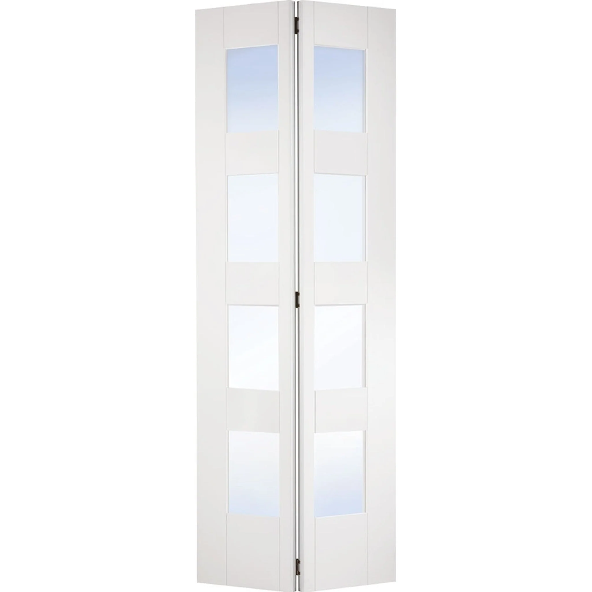 Shaker 4 Panel Glazed White Primed Bi-Fold Door