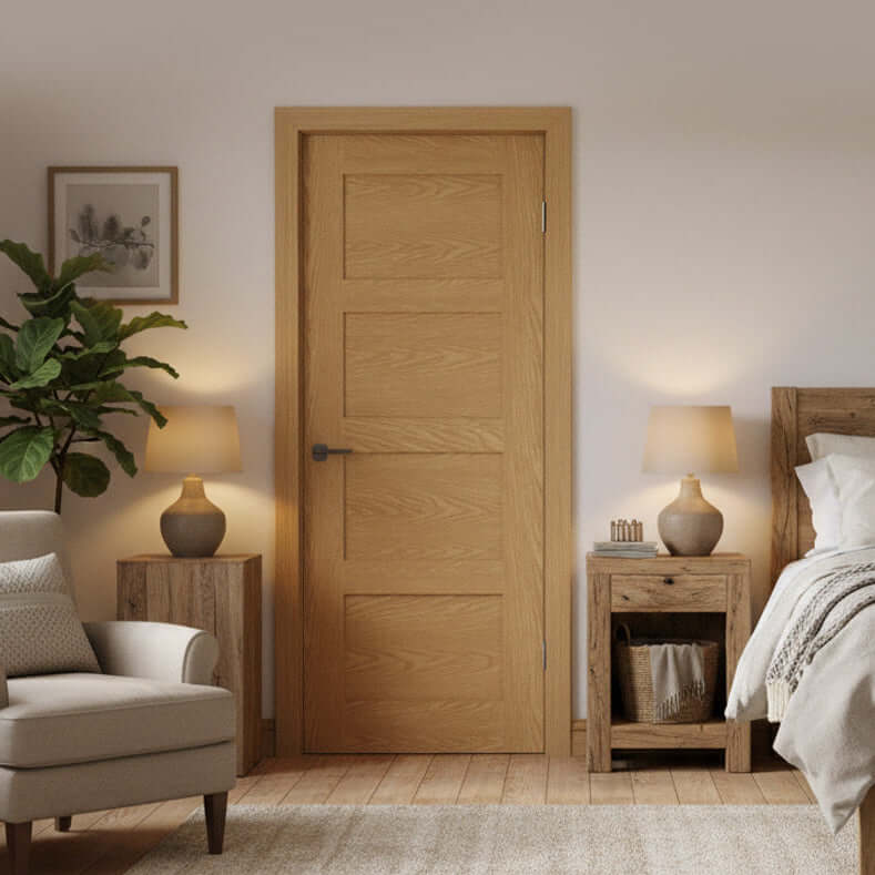Shaker 4 Panel Oak Internal Door - Image 2