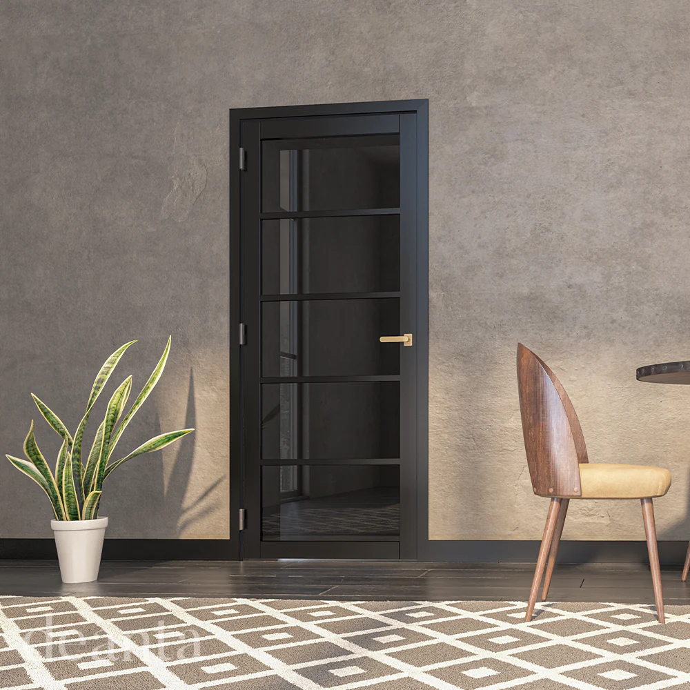 Shoreditch Black Prefinished Tinted Glazed Internal Door - Image 3
