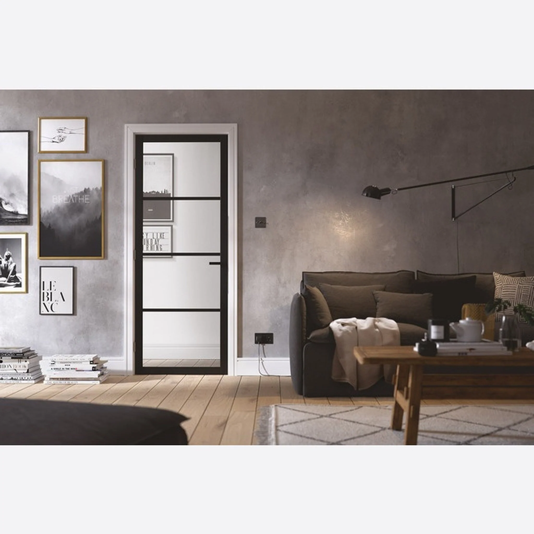 Soho Black Glazed 4L Internal Door - Image 2