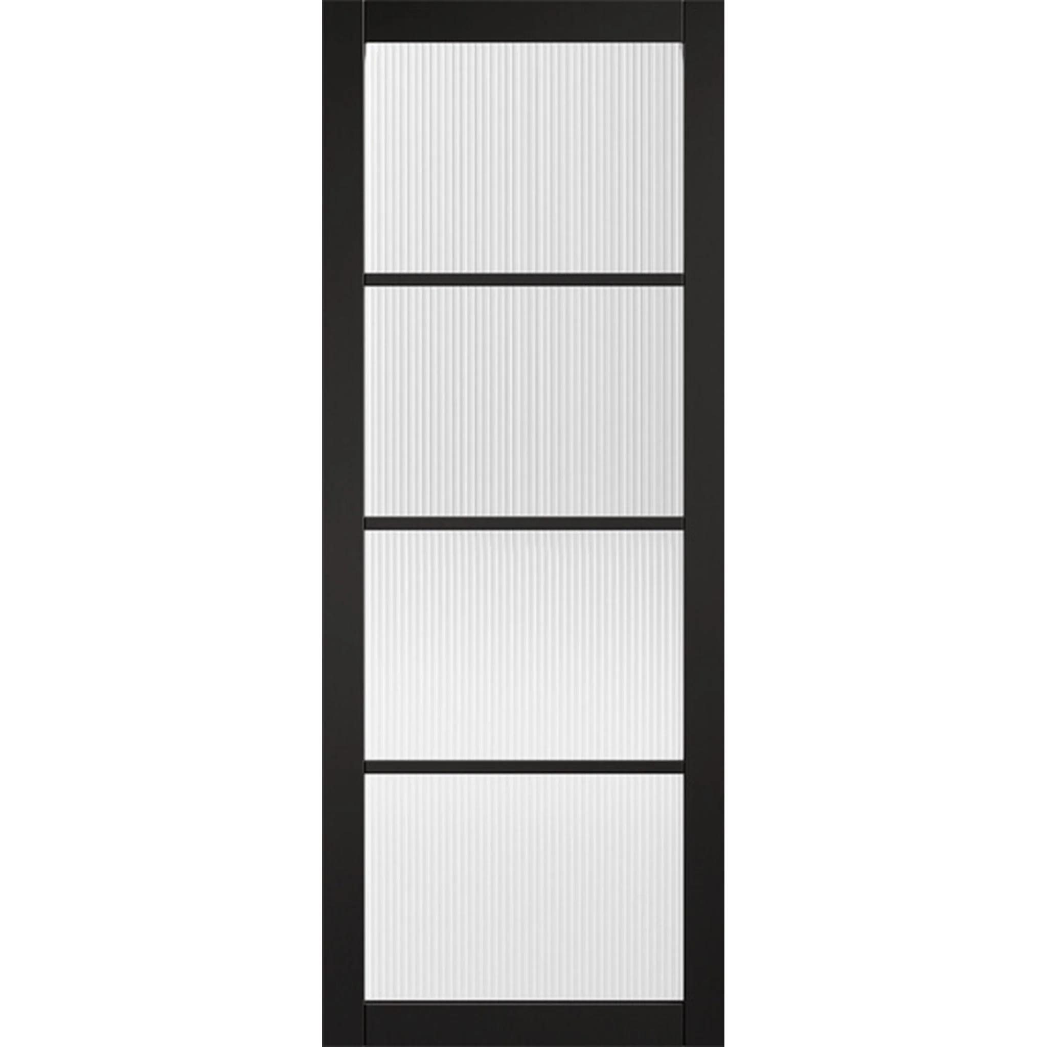 Soho Black Prefinished Reeded Glazed Door
