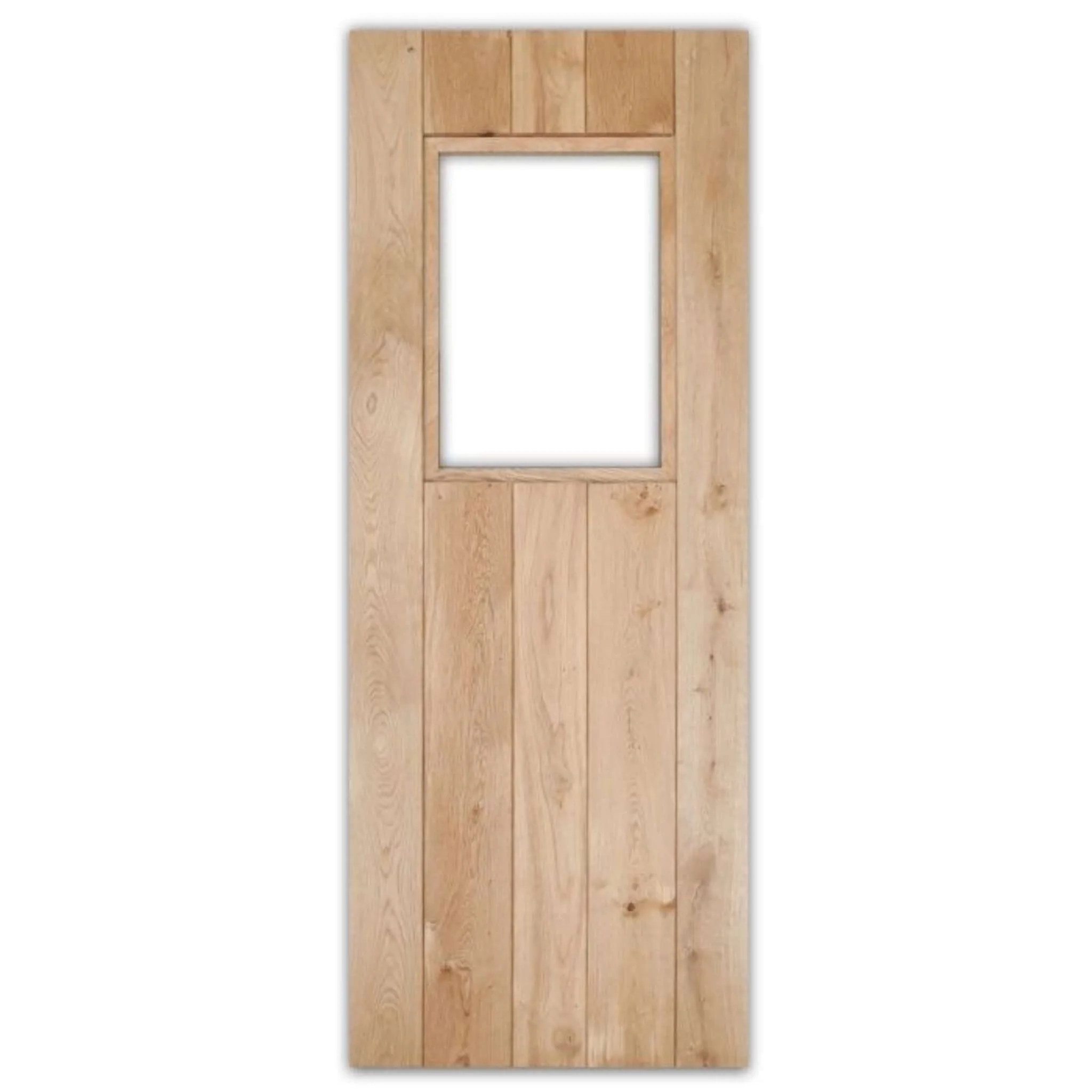 Solid Oak 3 Ledge Glazed Rustic V Groove Cottage Door - Image 2
