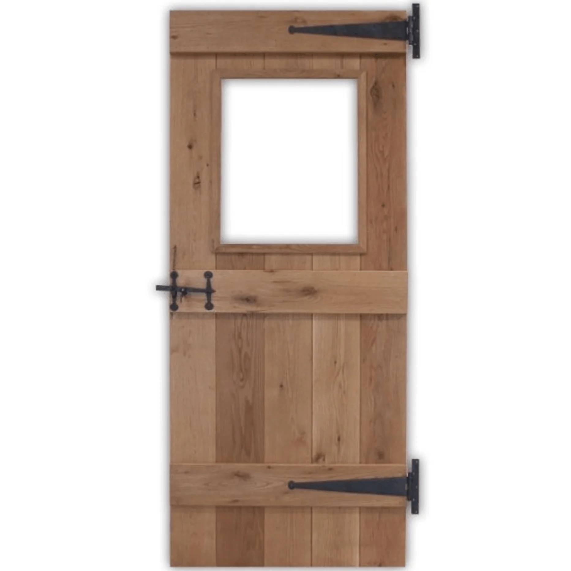 Solid Oak 3 Ledge Glazed Rustic V Groove Cottage Door - Image 3