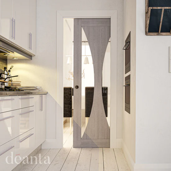 Sorrento Glazed Prefinished Light Grey Ash Door - Image 3