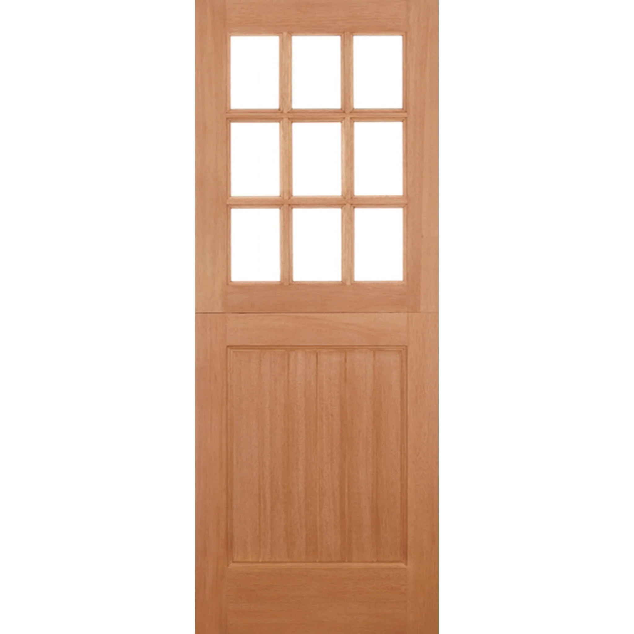 Stable Straight Top Unglazed 9L Hardwood External Door