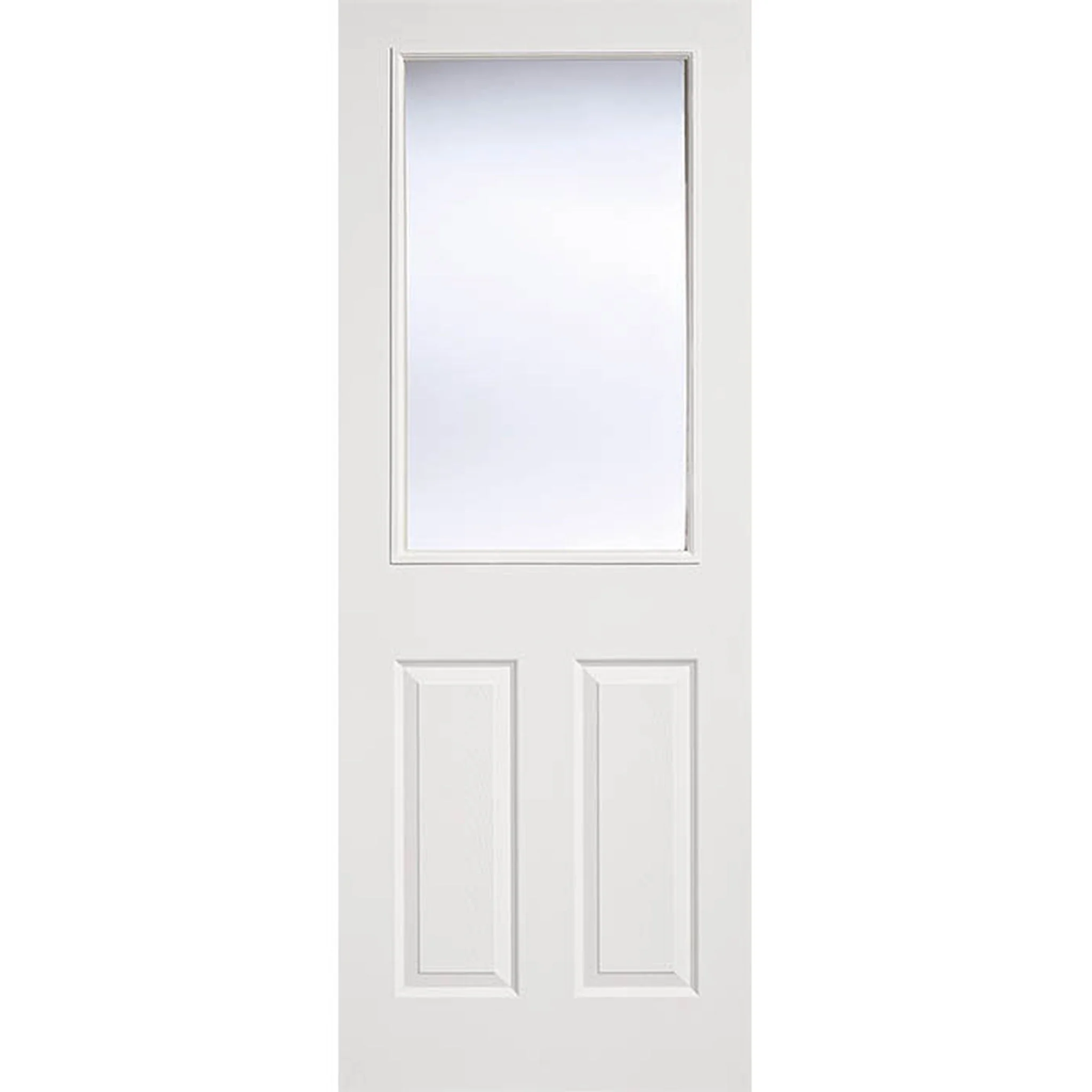 Textured 2 Panel 1 Light White Moulded Glazed Internal Door