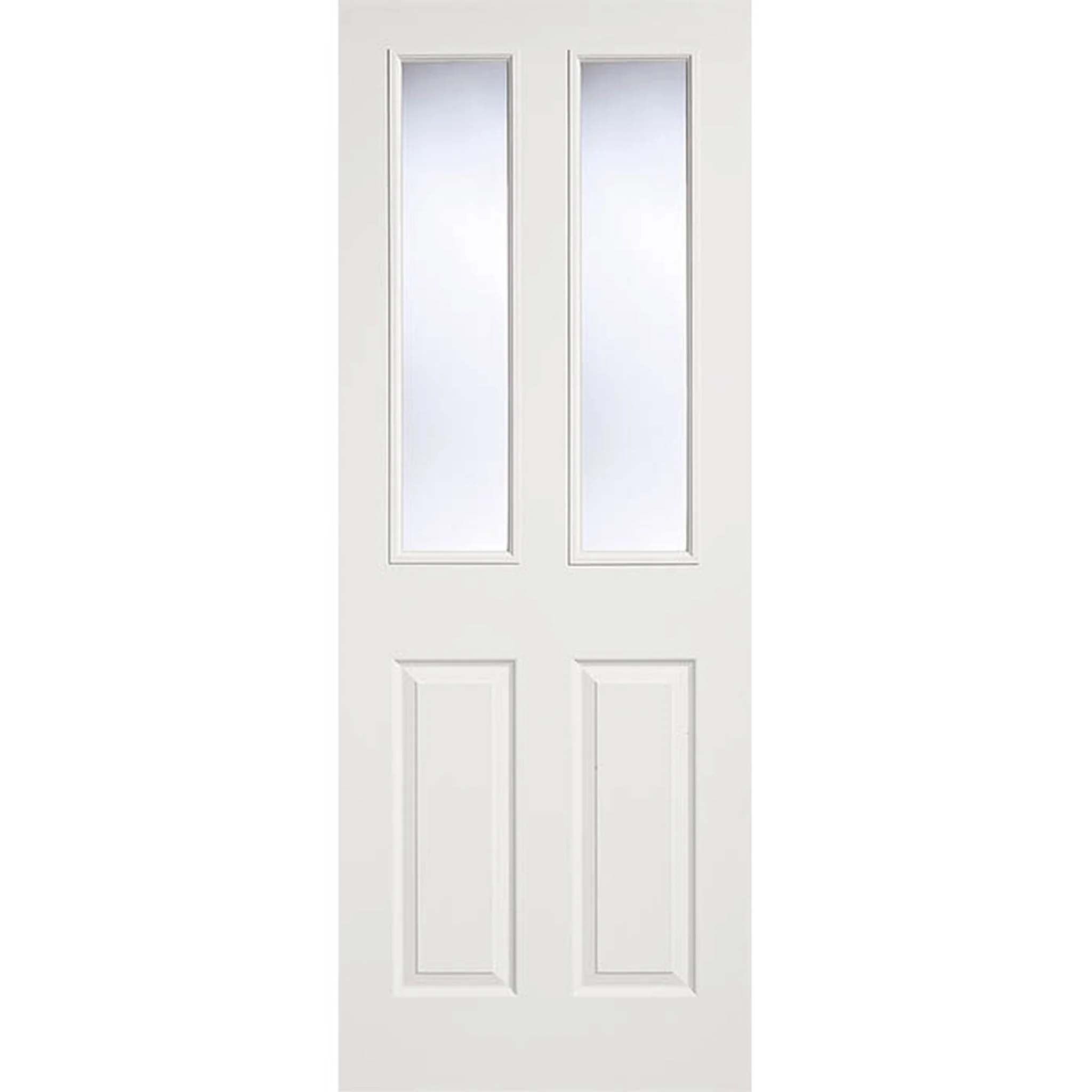 Textured 2 Panel 2 Light White Moulded Glazed Internal Door