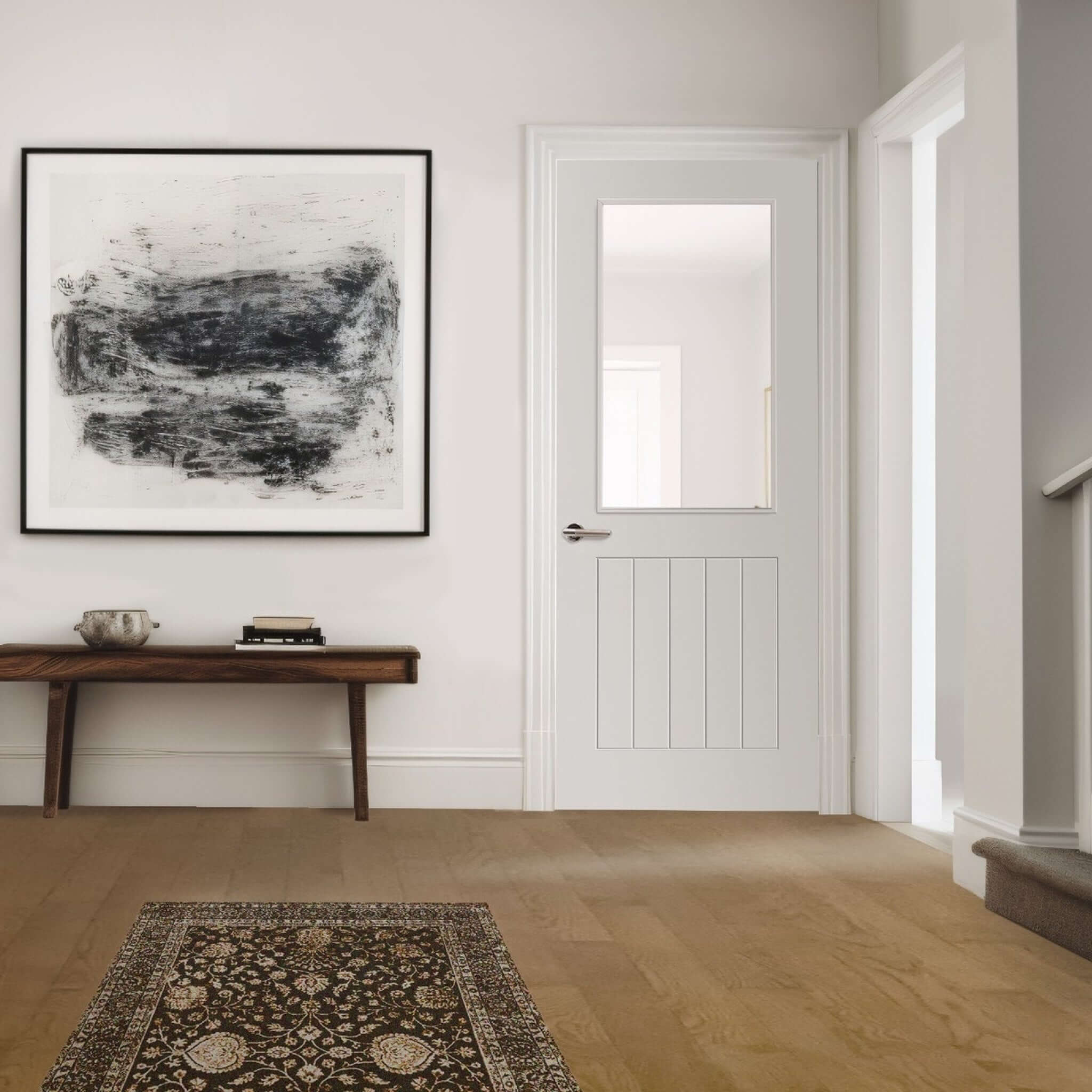 Thames White Primed Half Light Glazed Internal Door - Image 2