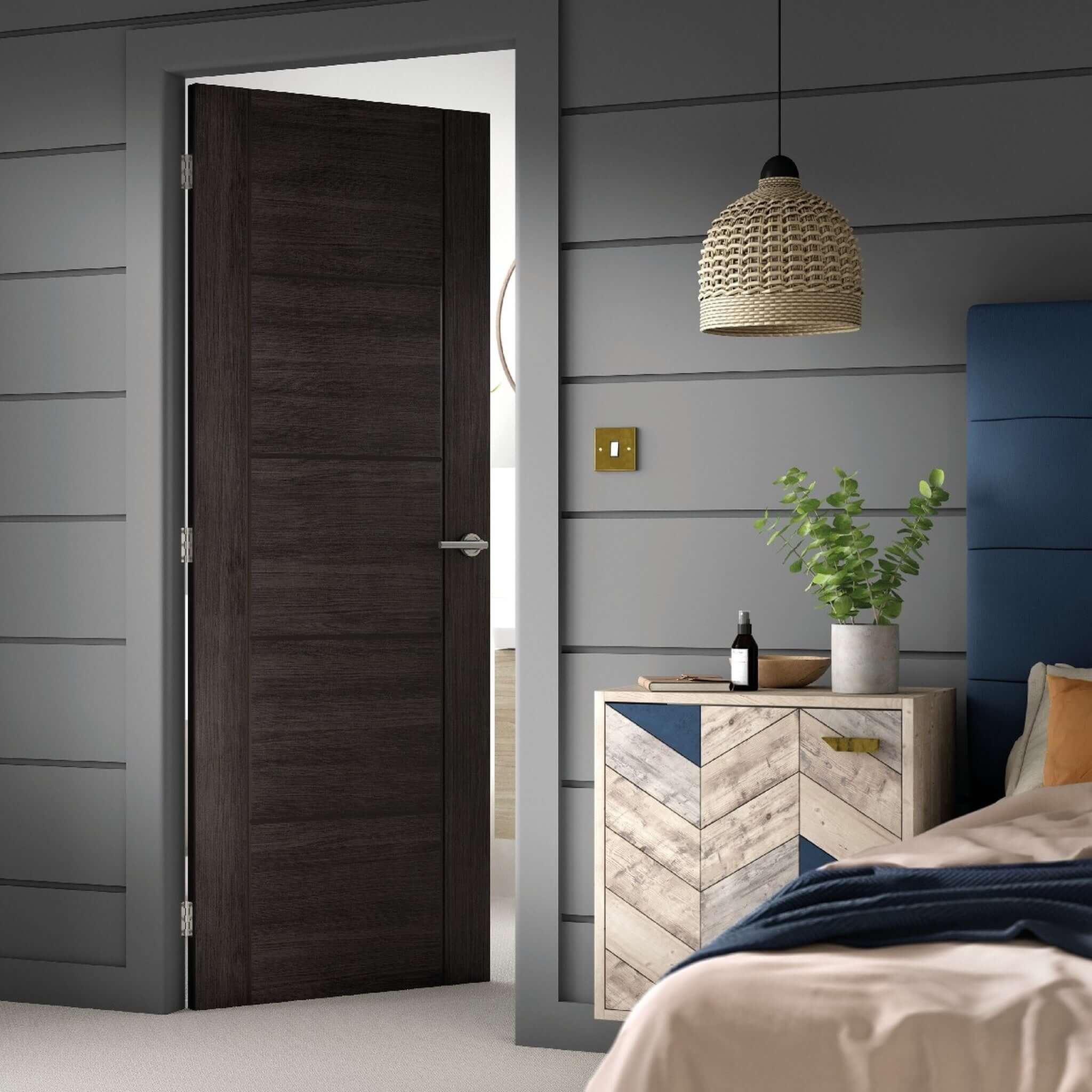Tigris Cinza Dark Grey Laminate FD30 Fire Door - Image 2