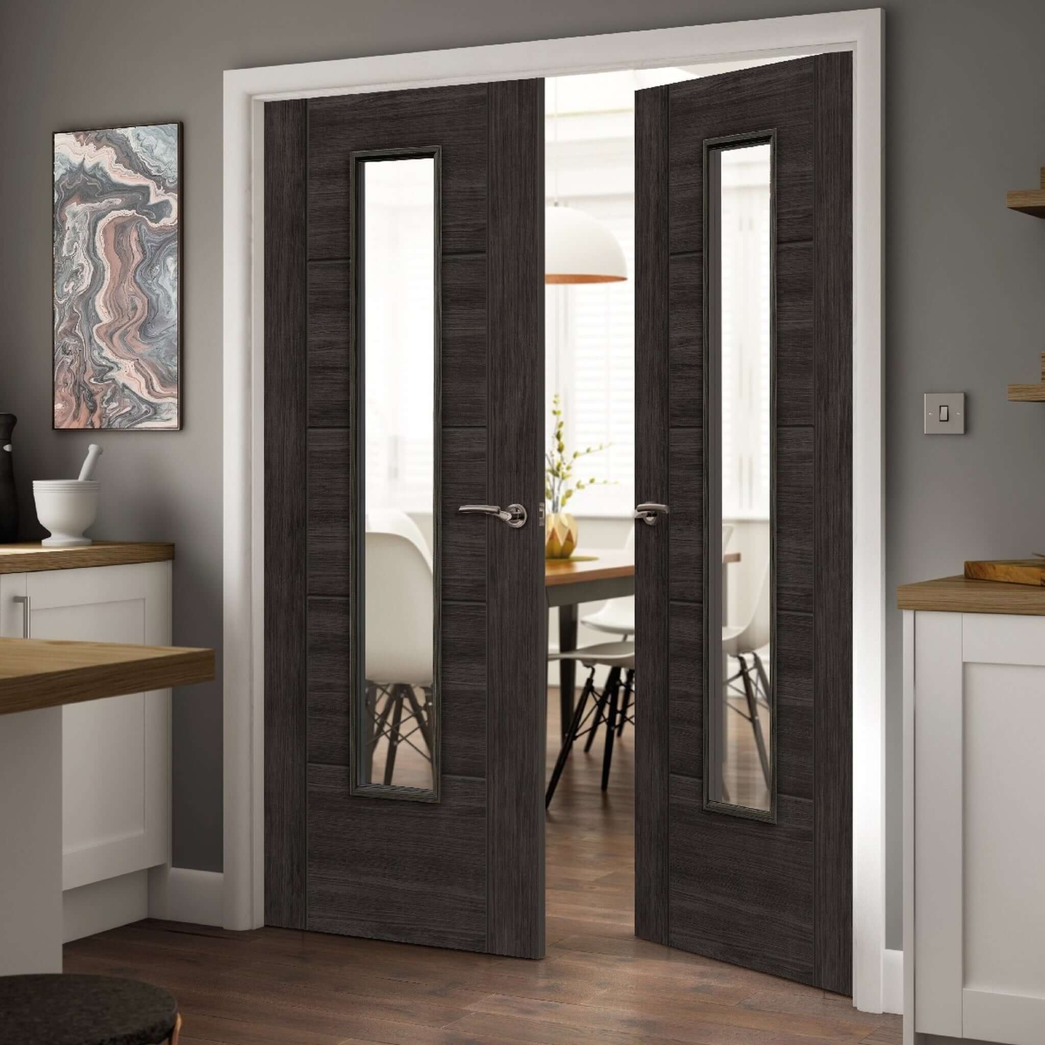 Tigris Cinza Glazed Dark Grey Laminate Internal Door - Image 2