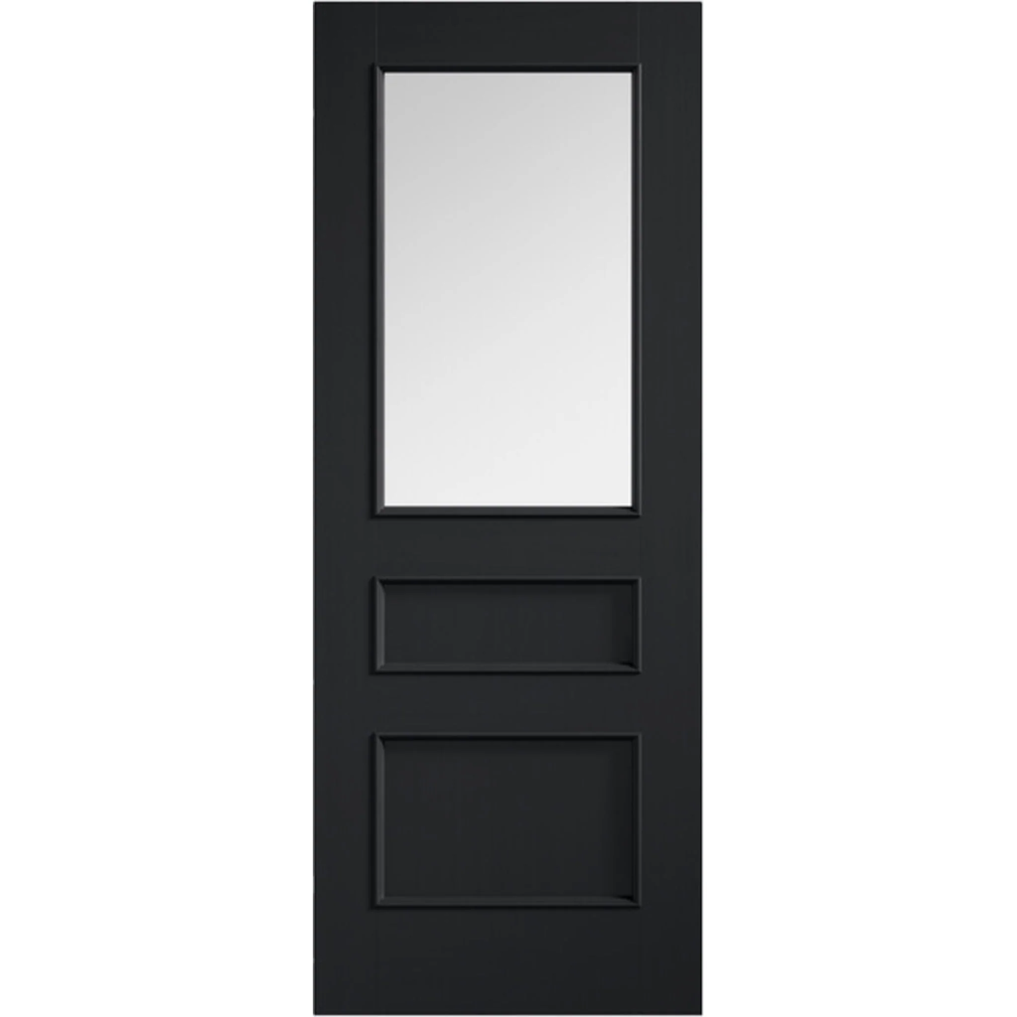 Toledo Black Prefinished Clear Glazed Door