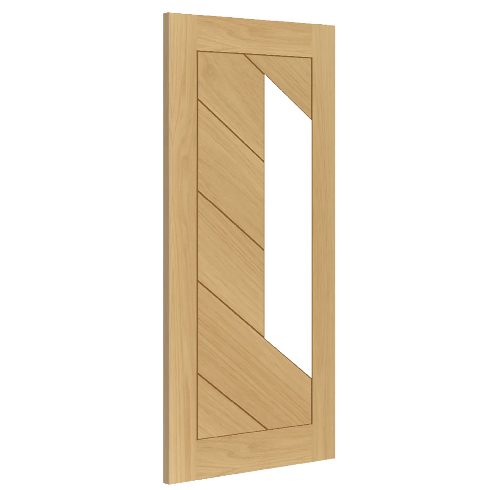 Torino Glazed Prefinished Oak Fire Door - Image 2