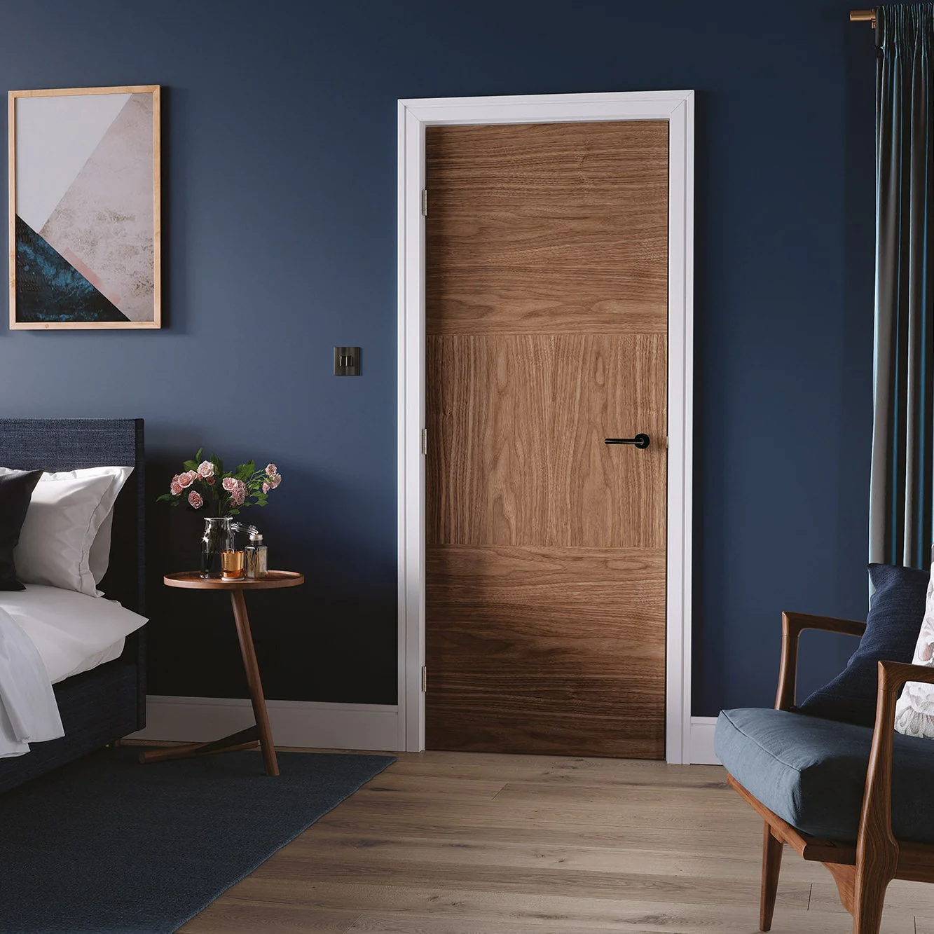 Tres Prefinished Walnut Internal Door - Image 2