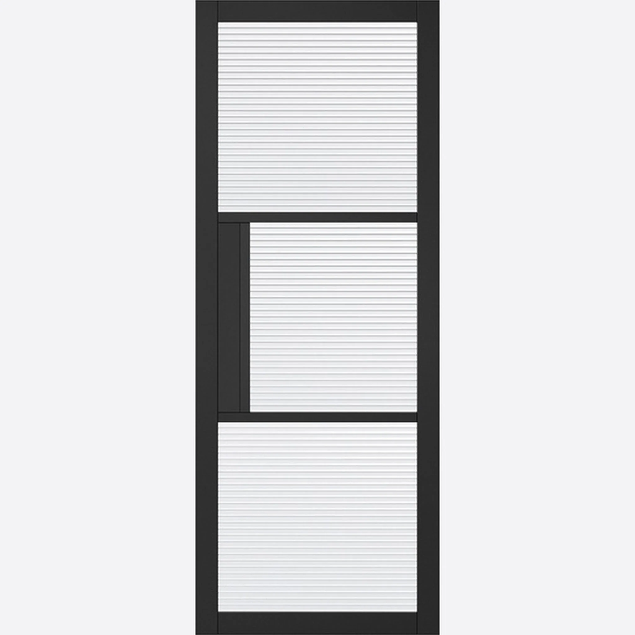 Tribeca Black 3L Glazed Reeded Internal Door