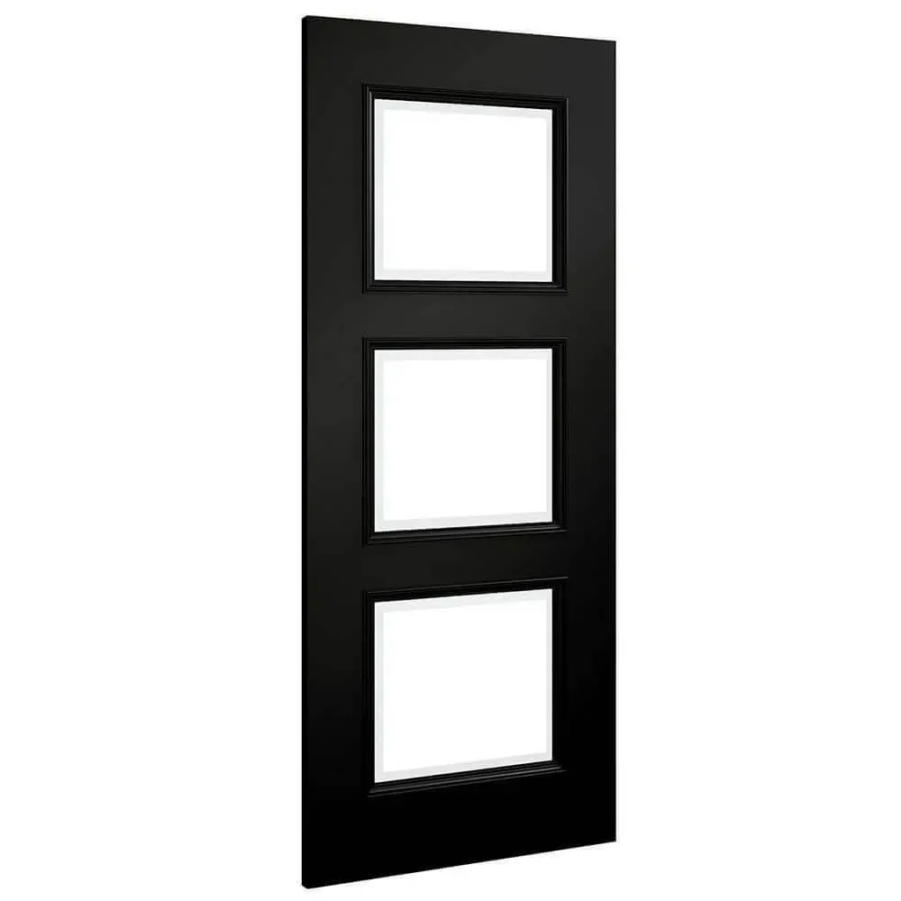 Trinity Black Prefinished Bevelled Glazed Internal Door - Image 2