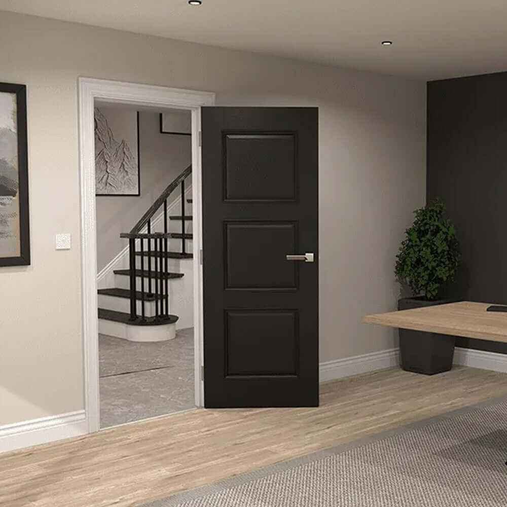Trinity Black Prefinished FD30 Fire Door - Image 3
