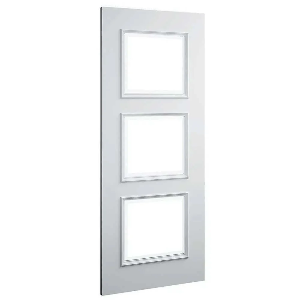 Trinity White Primed Bevelled Glazed Door - Image 2