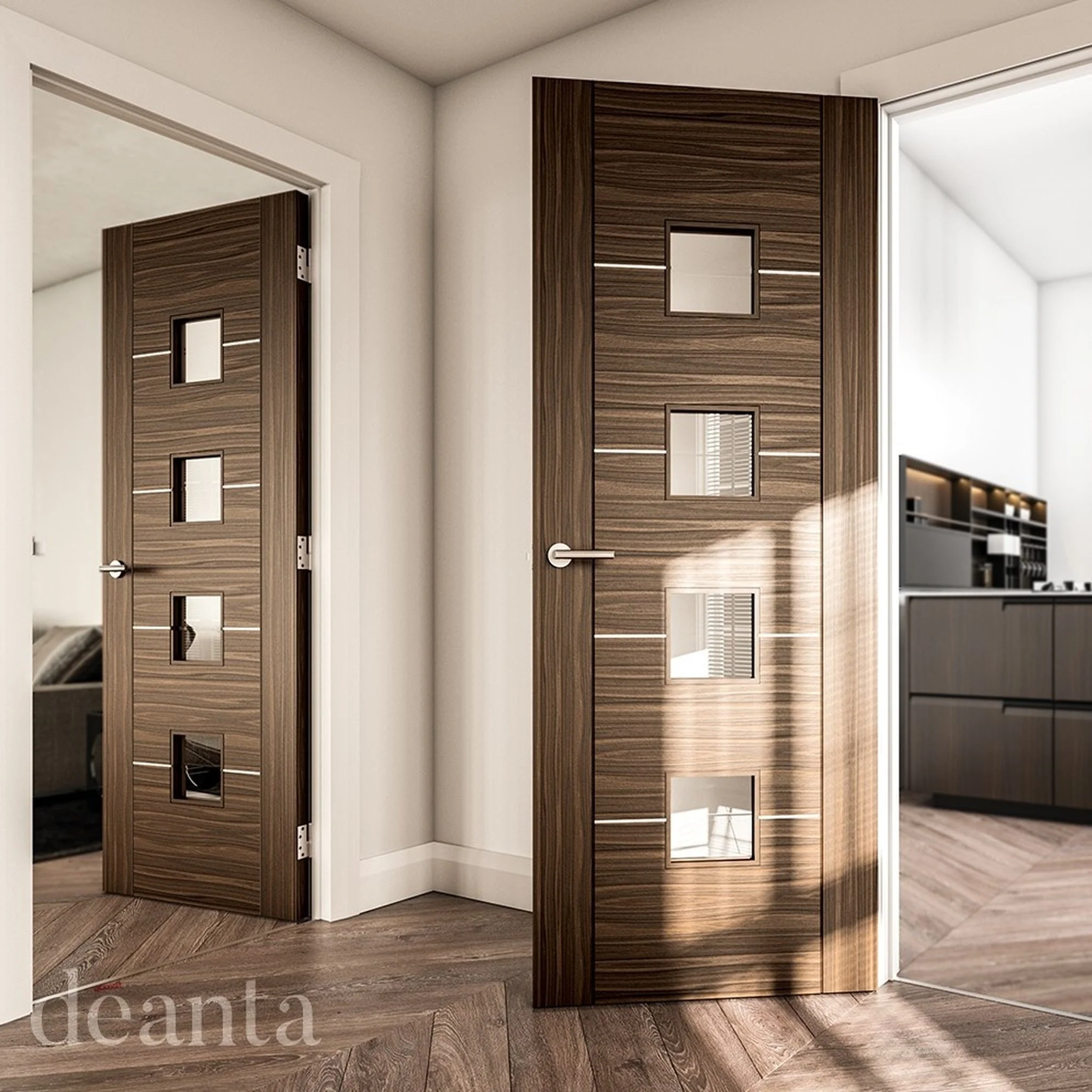 Valencia Glazed Prefinished Walnut Door - Image 3
