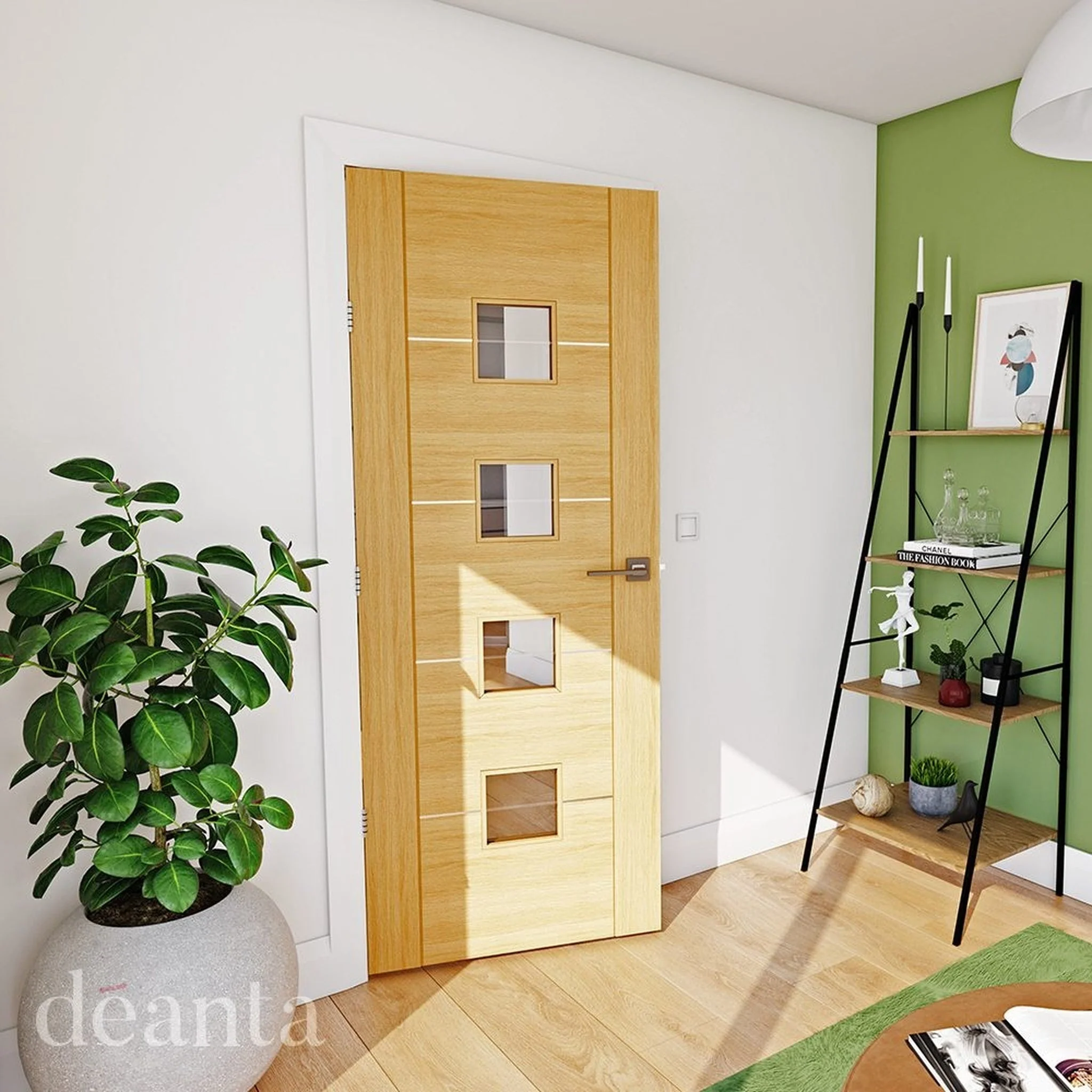 Valencia Prefinished Oak Glazed Internal Door - Image 3