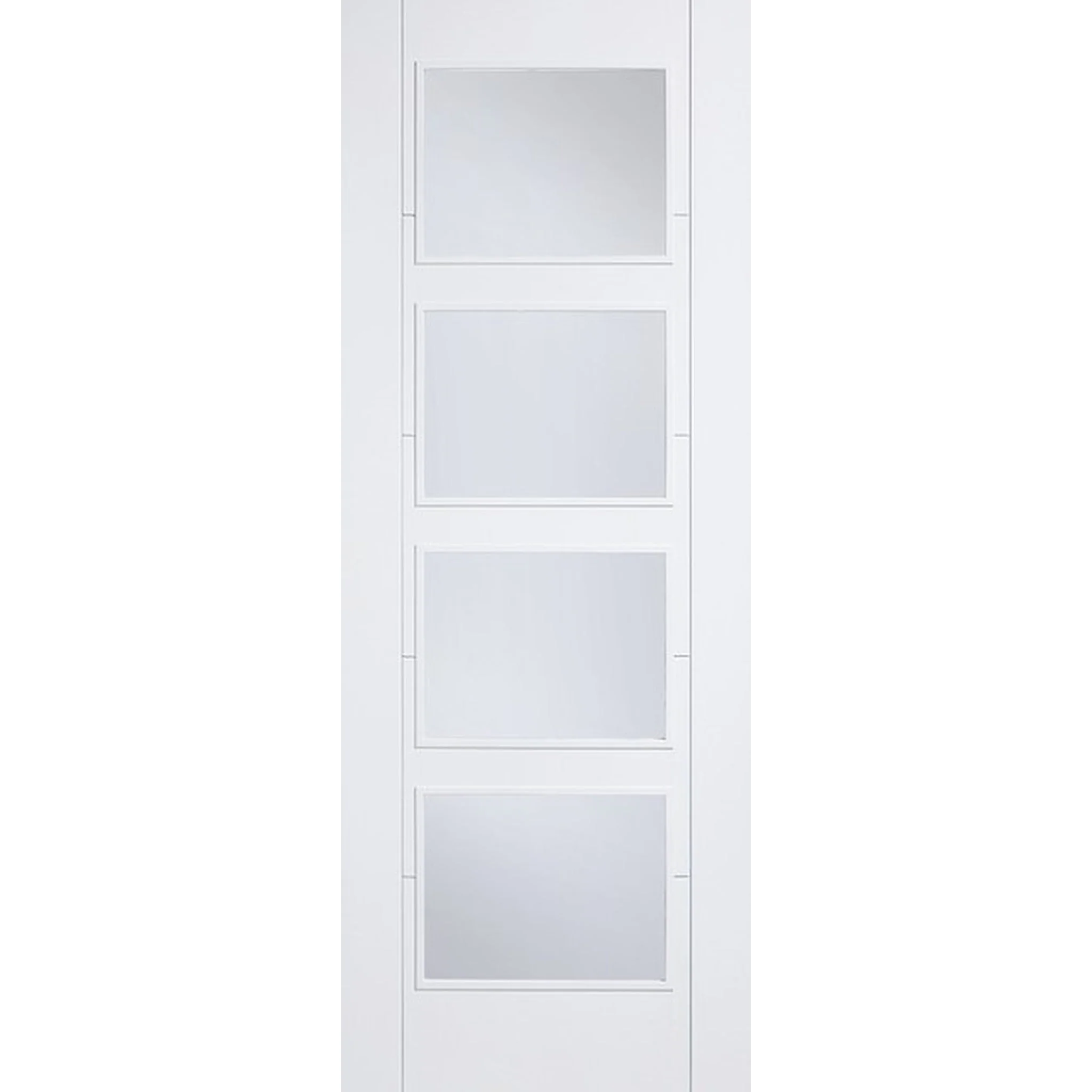 Vancouver 4L Clear Glazed White Primed FD30 Fire Door