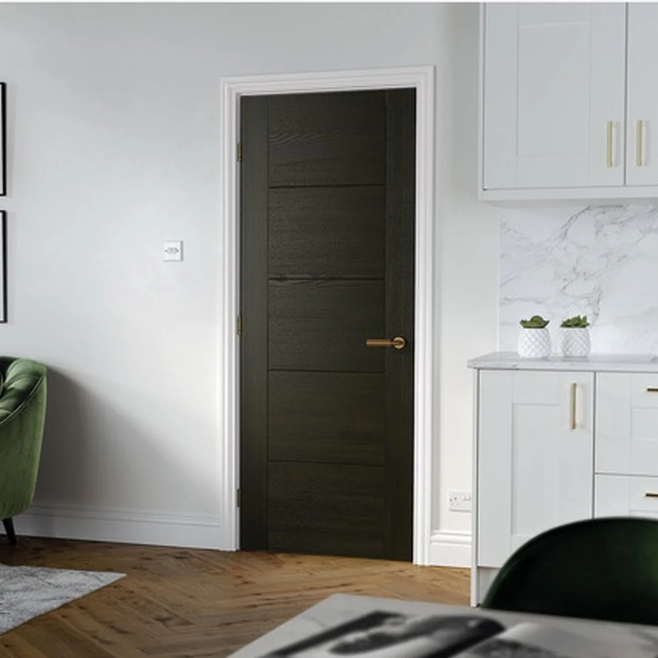 Vancouver Prefinished Smoked Oak FD30 Internal Fire Door - Image 2
