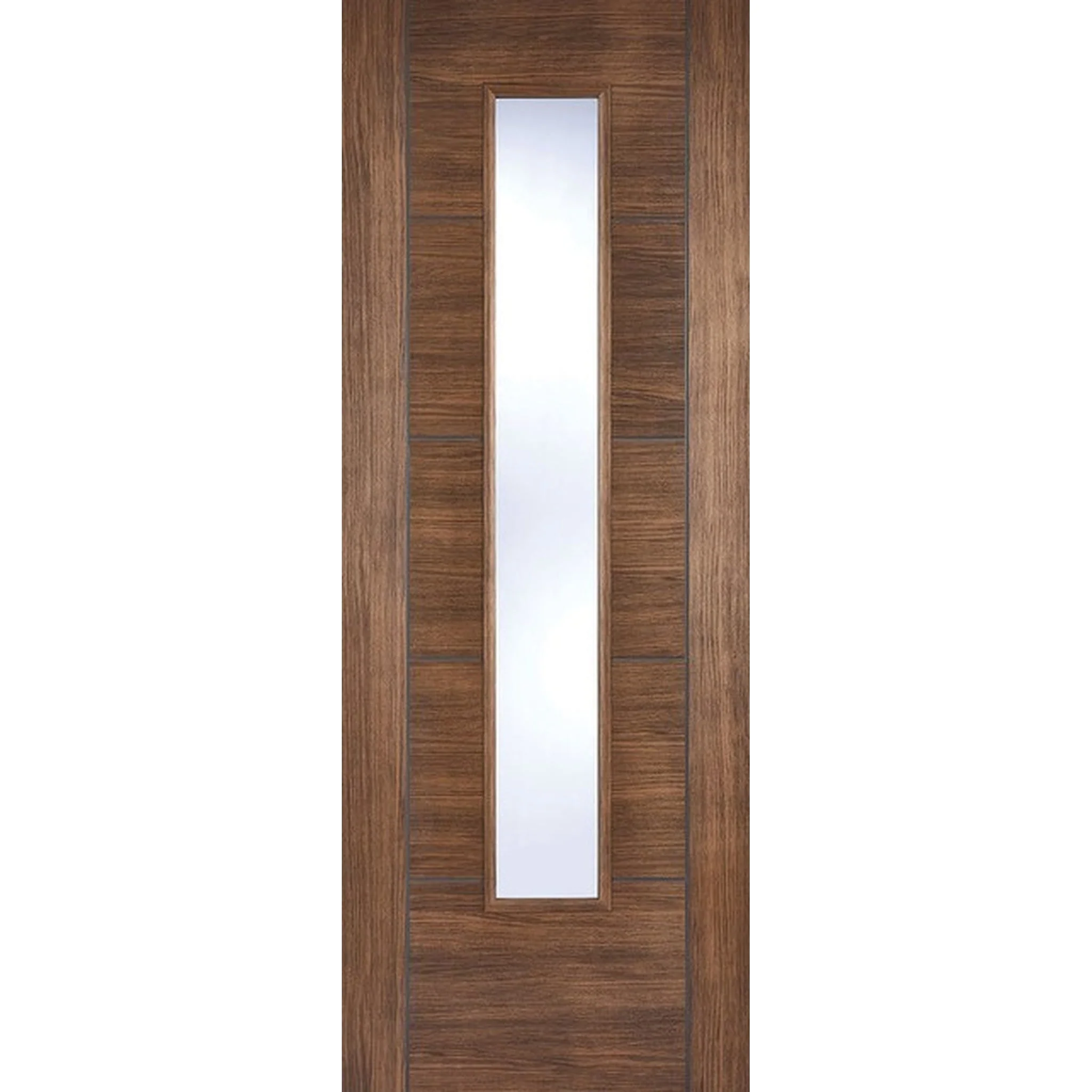 Vancouver Walnut Laminate Clear Glazed Internal Door