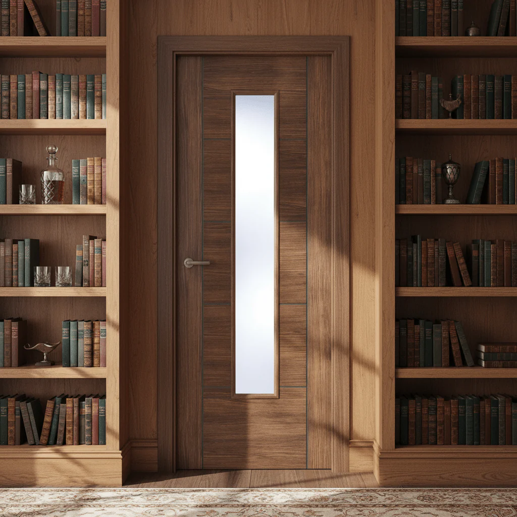 Vancouver Walnut Laminate Clear Glazed Internal Door - Image 2