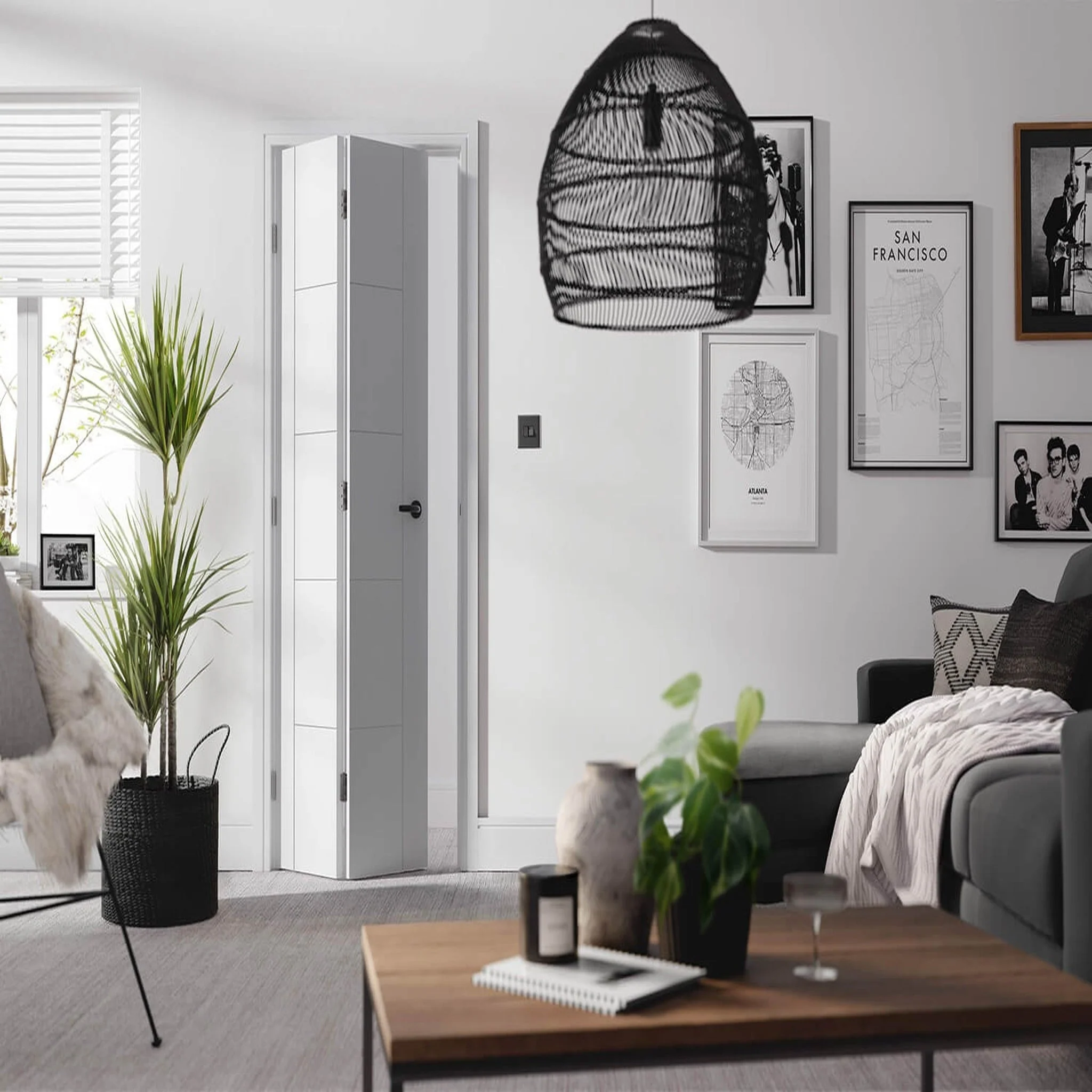 Vancouver White Primed Bi-Fold Door - Image 2