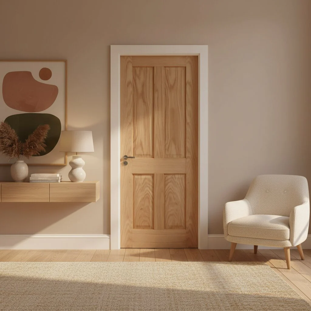 Victorian 4 Panel Oak Fire Door - Image 2