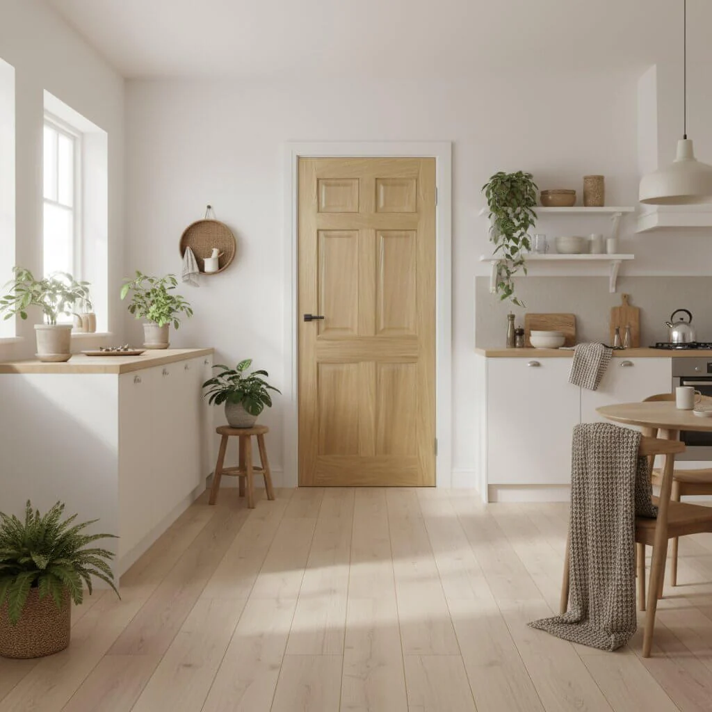 Victorian 6 Panel Prefinished Oak Fire Door - Image 2