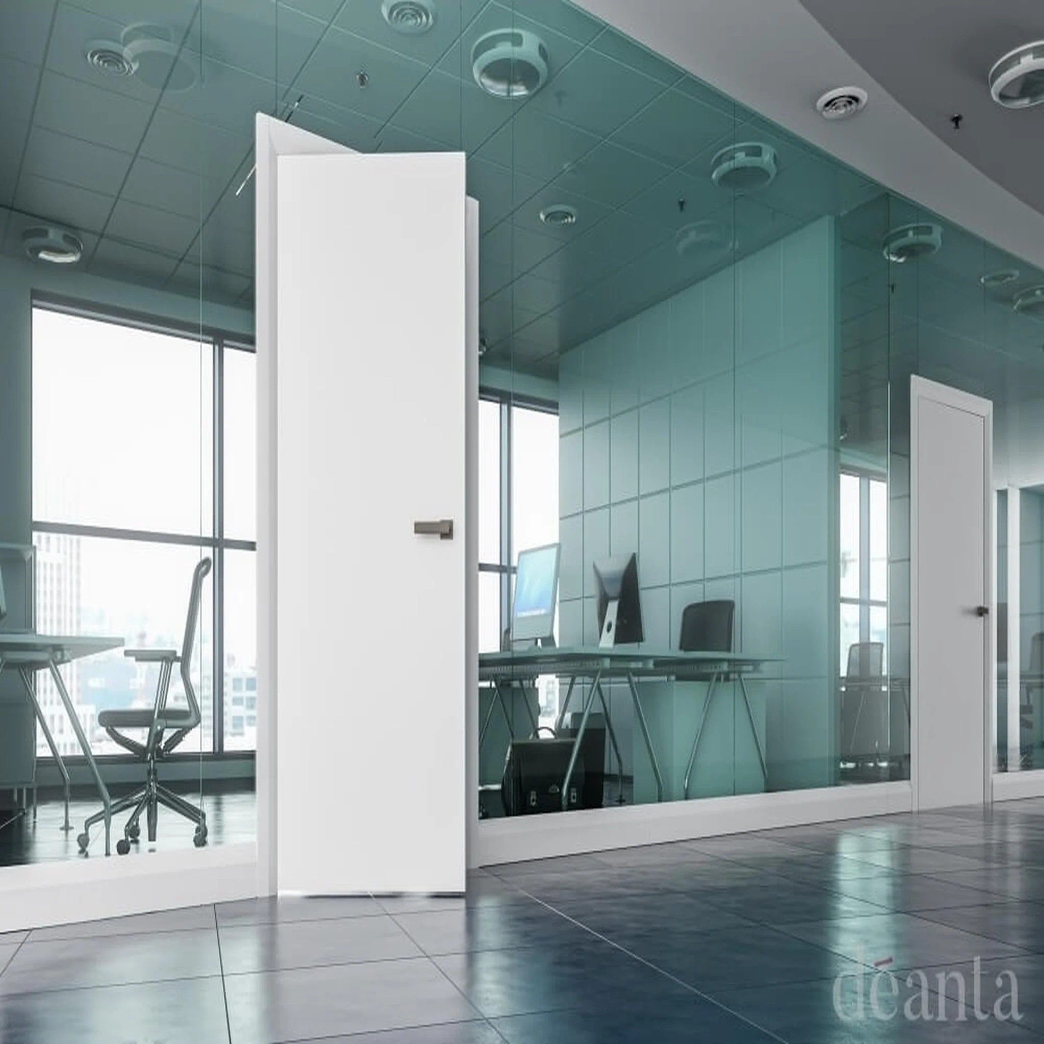 White Primed Internal FD30 Flush Door - Image 2