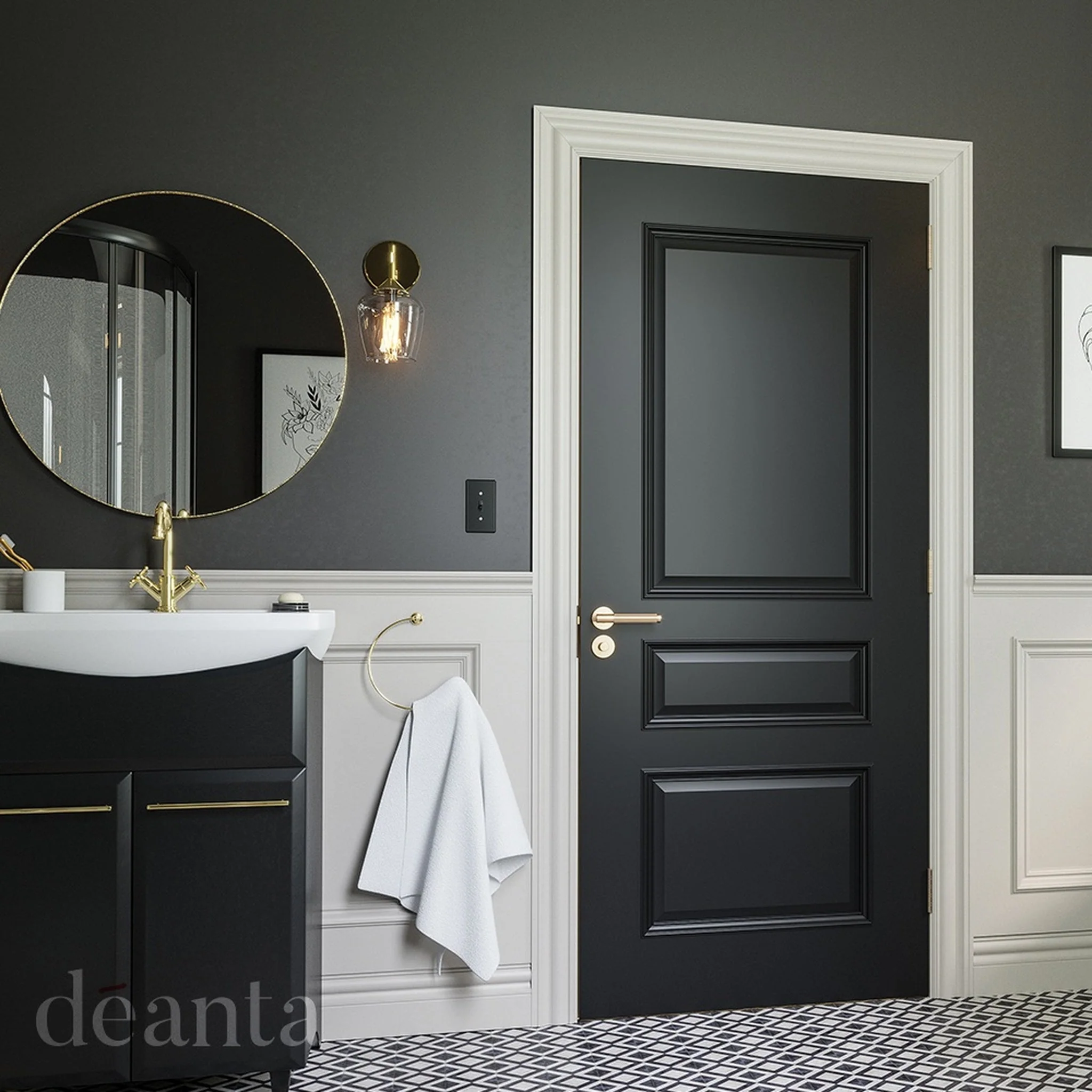 Windsor Black Prefinished FD30 Fire Door - Image 3